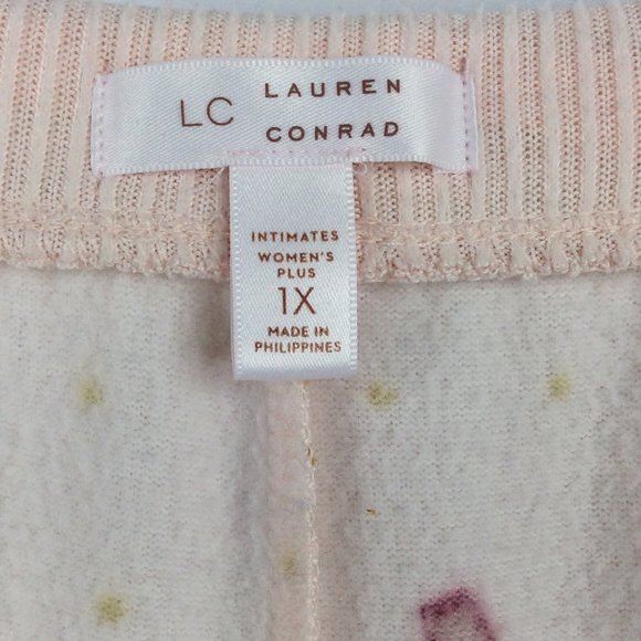 LC Lauren Conrad Jogge Pajama Pants Womens Size 1X Pink Champagne - Picture 8 of 9